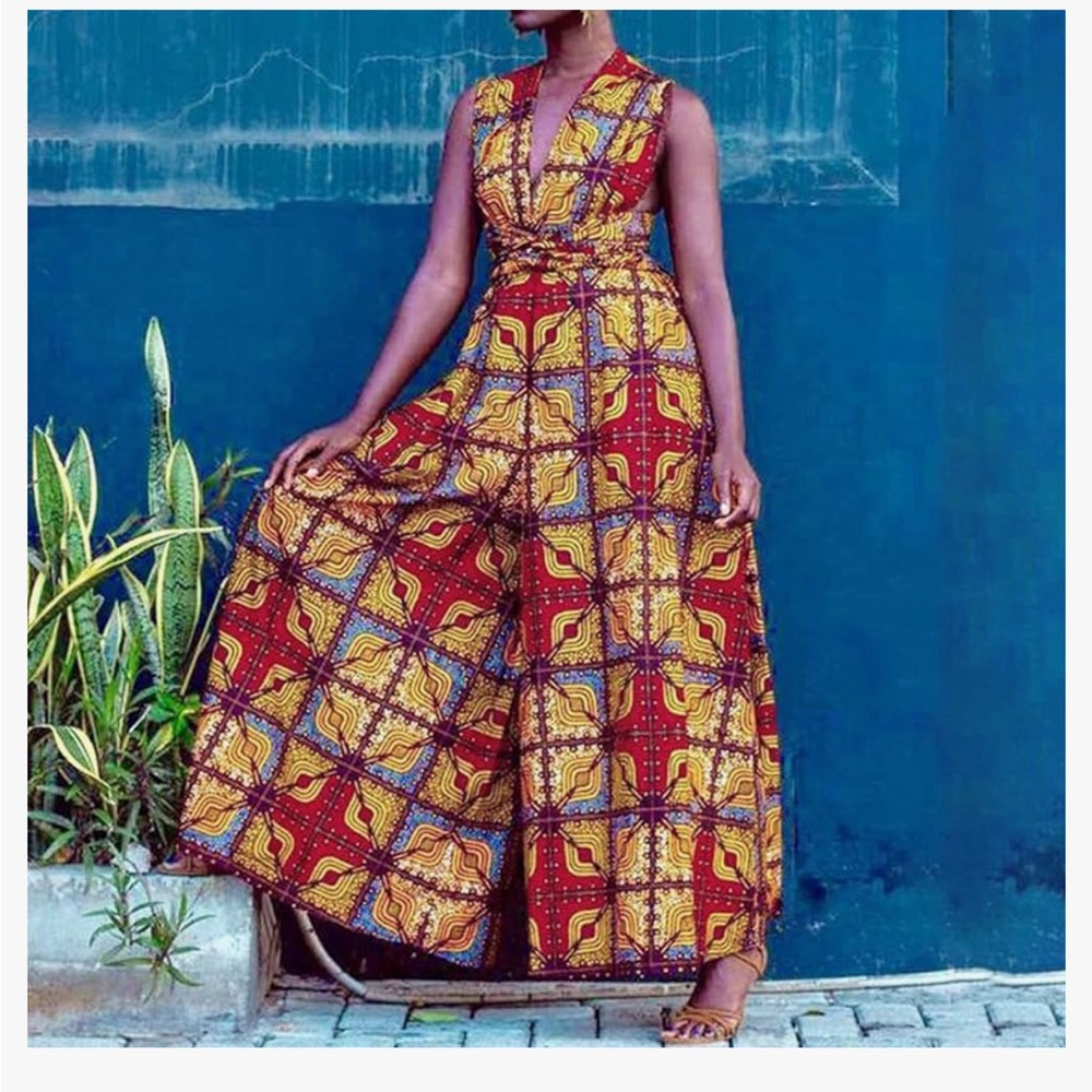 African Print Ankara Multiway Romper - Picture 1 of 10
